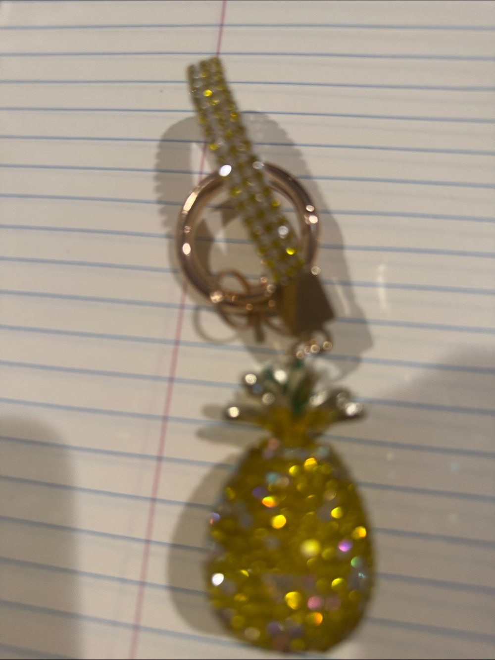 Sparkling Yellow Pineapple Keychain